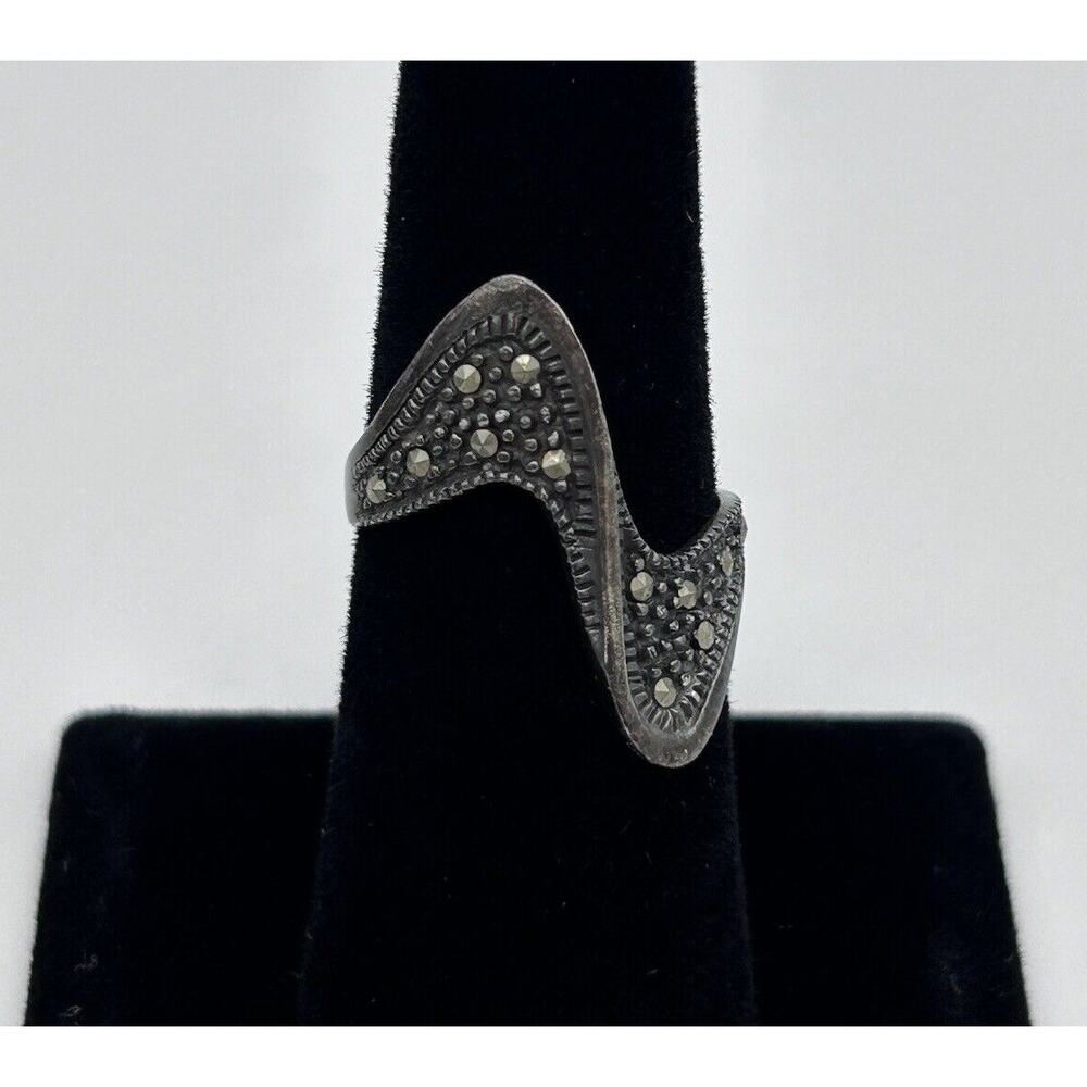 Sterling Silver Ring 925 Han Thai Vintage Odyssey Marcasite Size 7
